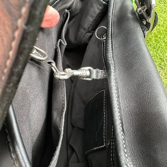 Coach Black Leather Slouch Satchel Shoulder Bag - Picture 4 of 10